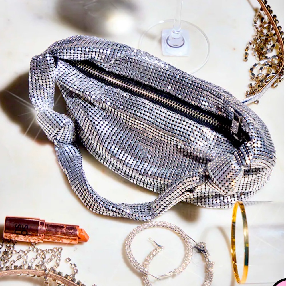 PLT Silver Chainmail Knot Mini Bag